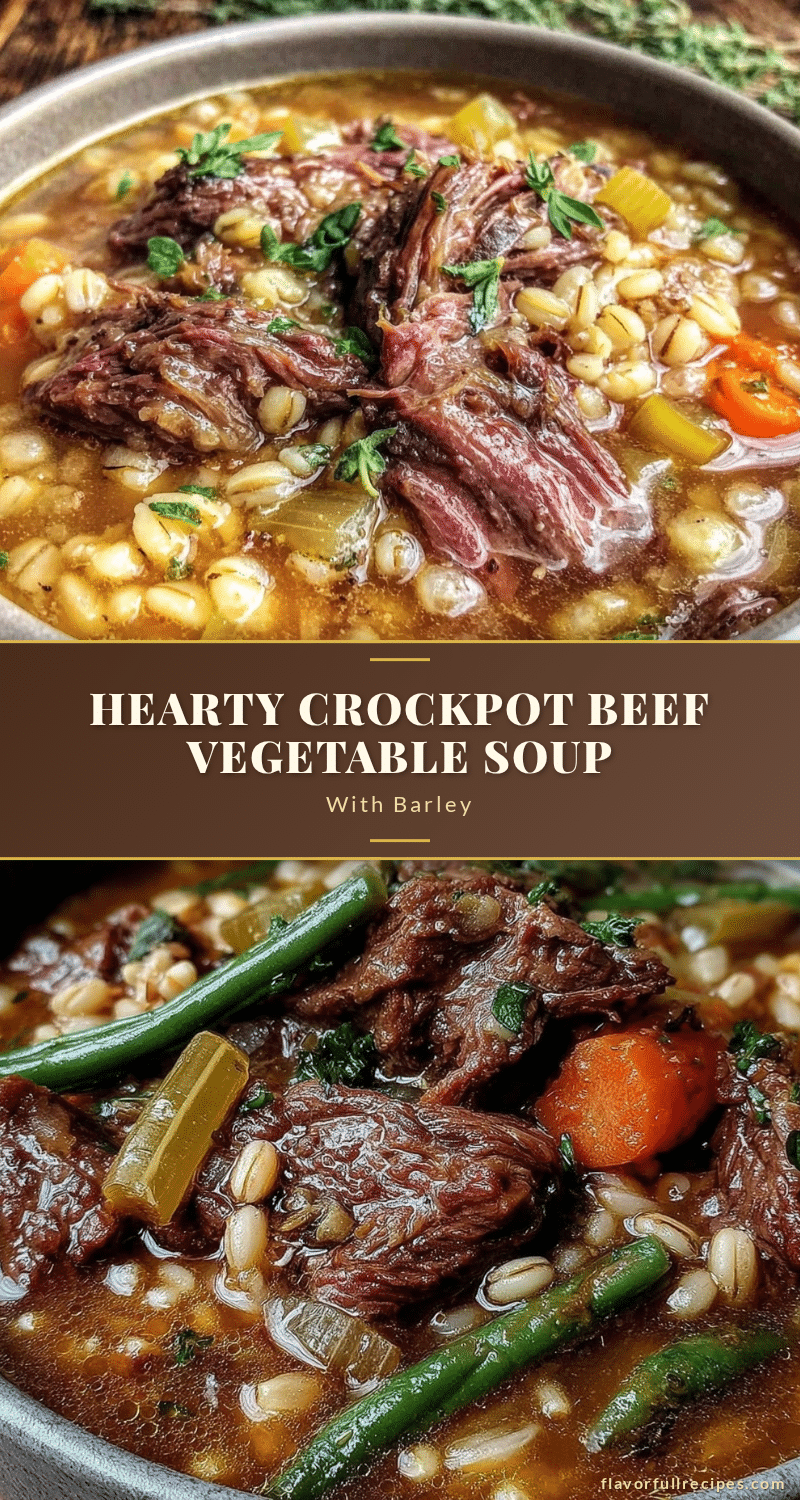 cozy crockpot vegetable beef soup with barley recipe