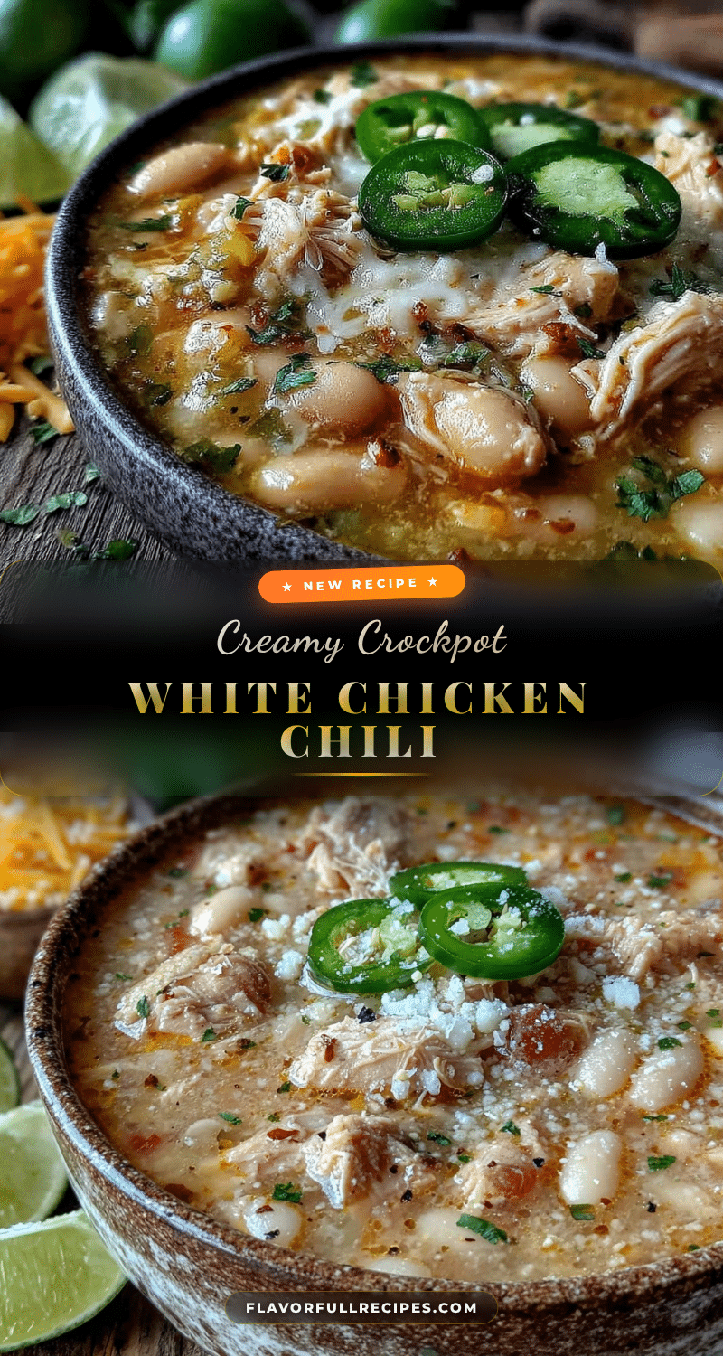 creamy crockpot white chicken chili recipe