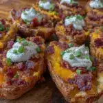 crispy air fryer loaded potato skins - featured image