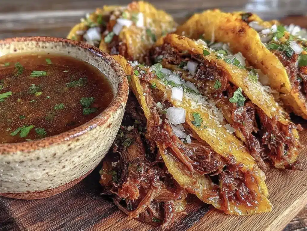 Crispy Birria Tacos Recipe Easy Homemade with Rich Consommé Dip