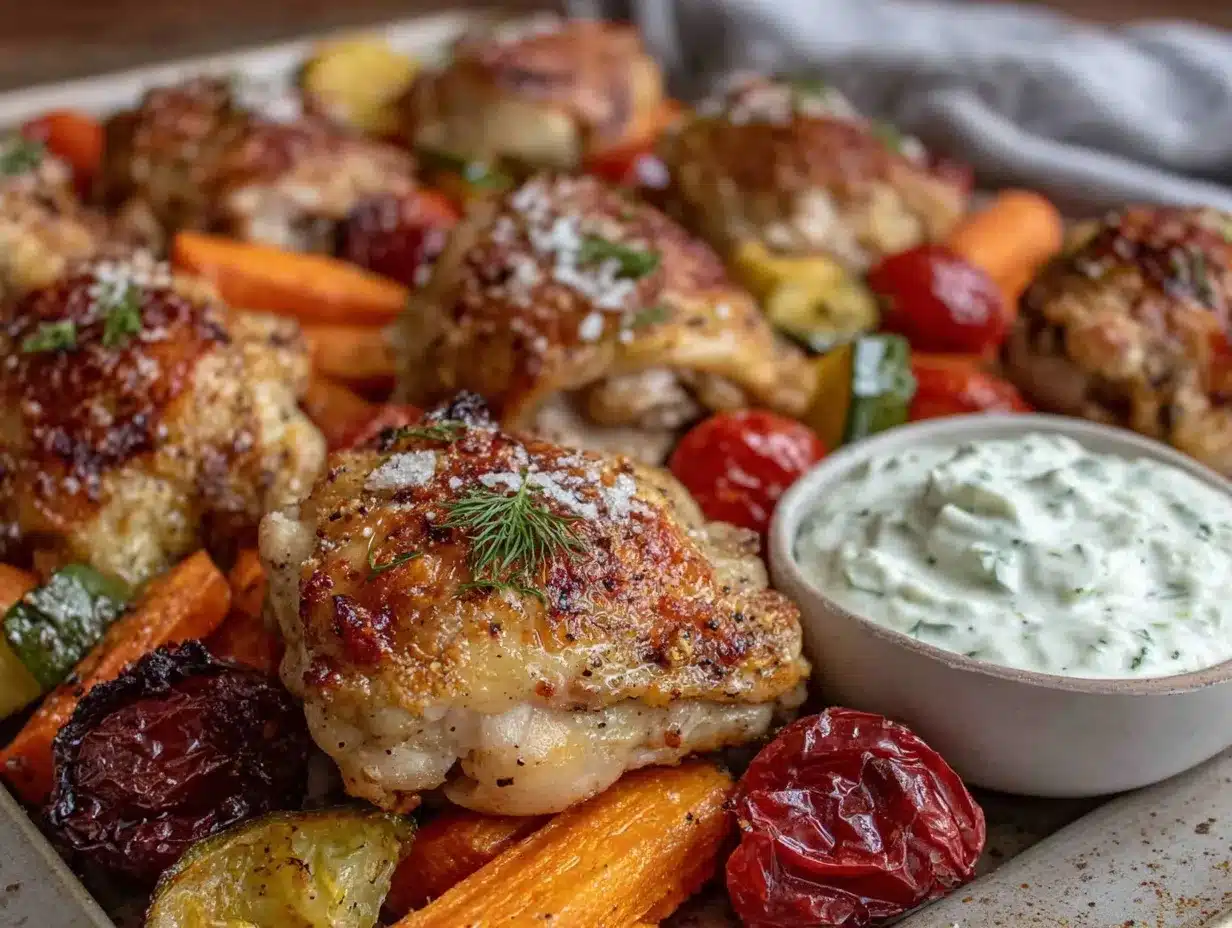 crispy greek chicken sheet pan dinner preparation steps