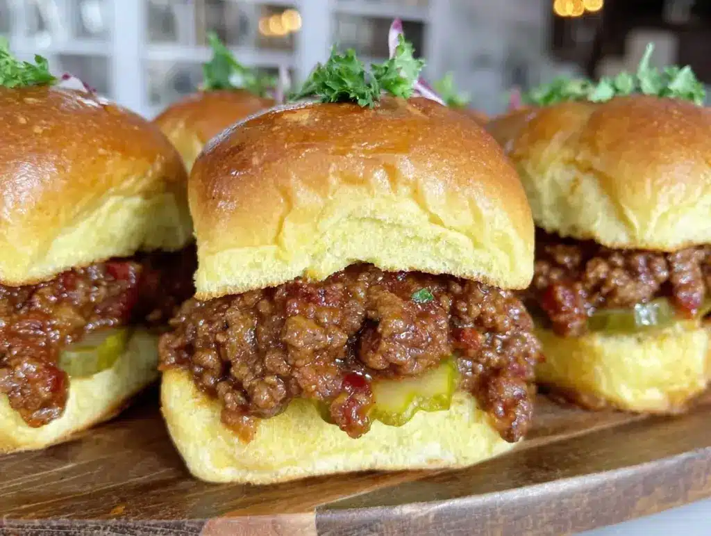easy crockpot sloppy joe sliders - featured image