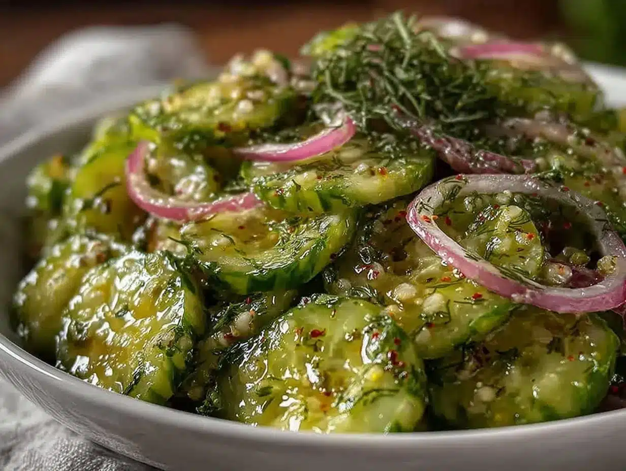 fresh cucumber salad preparation steps