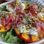 fresh grilled peach salad - featured image