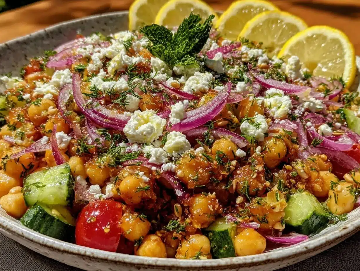 fresh mediterranean chickpea salad preparation steps