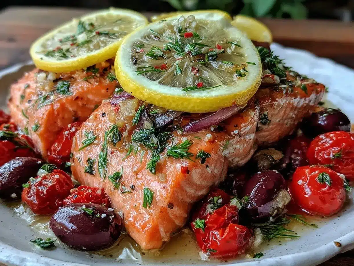 Fresh Mediterranean Salmon in Parchment Paper preparation steps