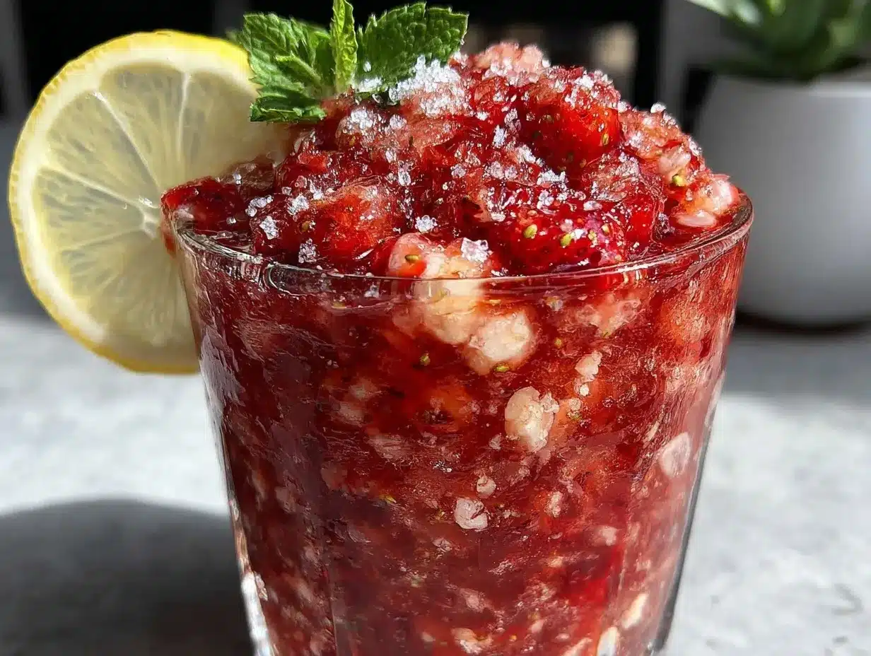 frozen strawberry lemonade slush recipe preparation steps