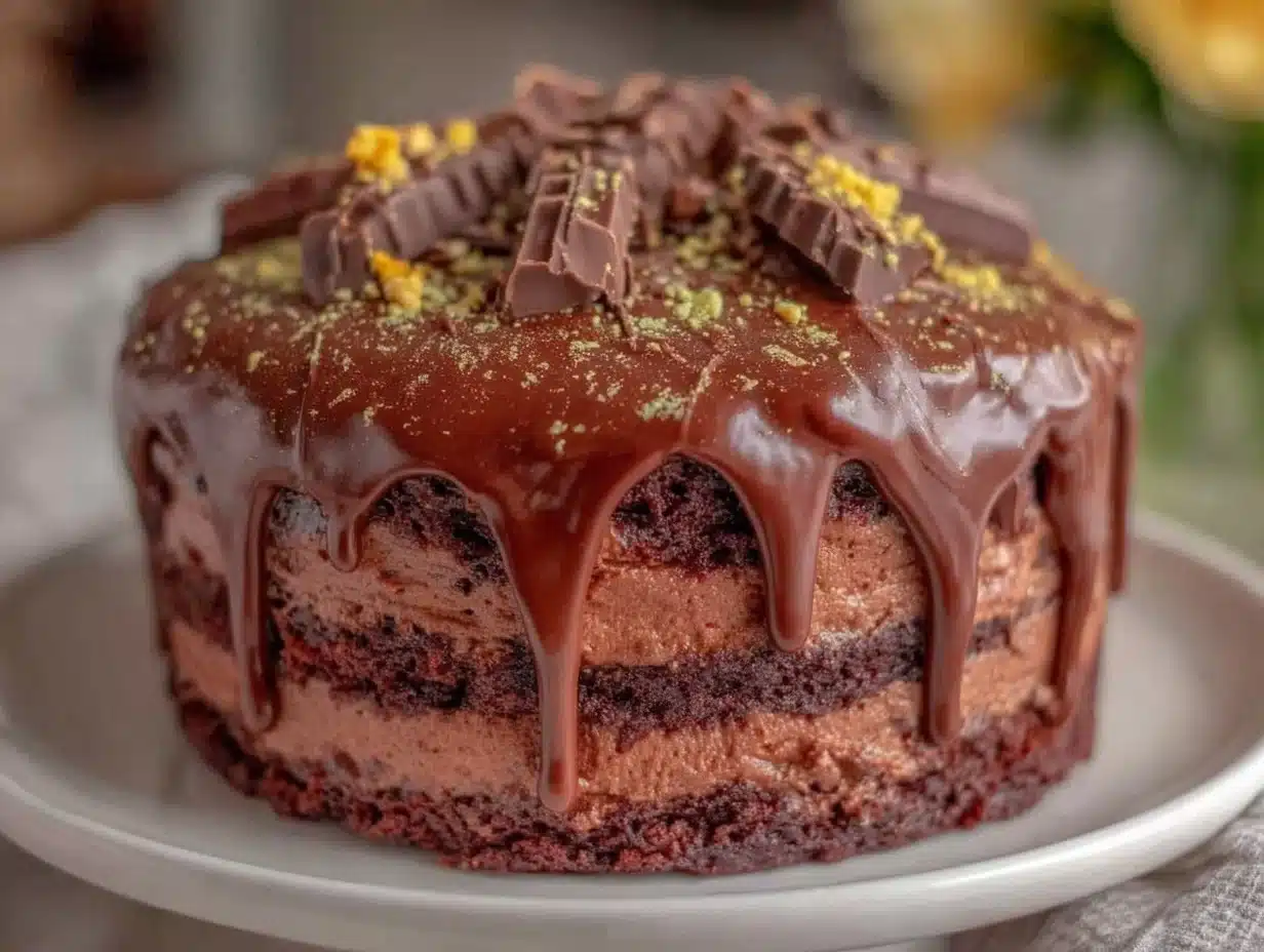 Perfect Graduation Chocolate Drip Cake Recipe Easy Homemade with Gold ...