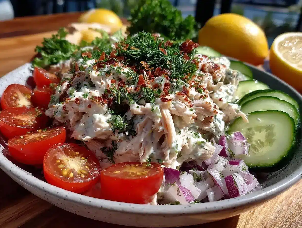 healthy greek yogurt chicken salad preparation steps