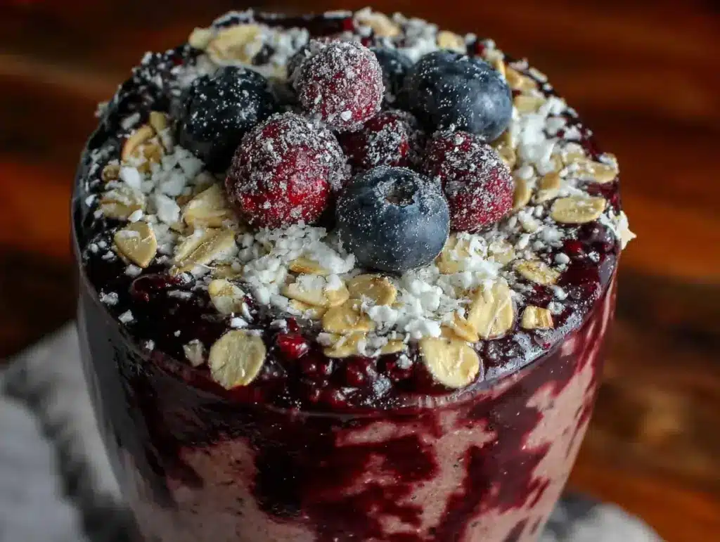 Healthy Protein Smoothie with Frozen Berries and Oats Easy Recipe for ...