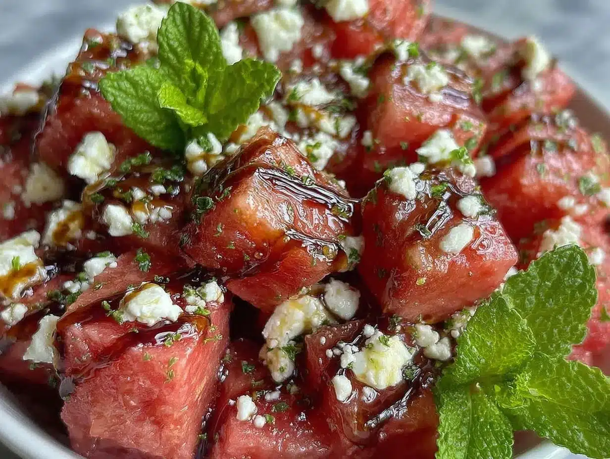 watermelon feta salad preparation steps
