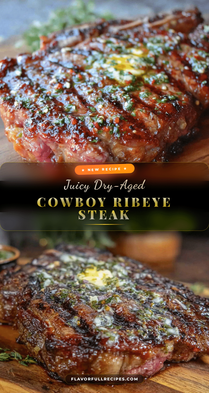 Perfect Dry-Aged Cowboy Ribeye Recipe with Chimichurri and Roasted ...