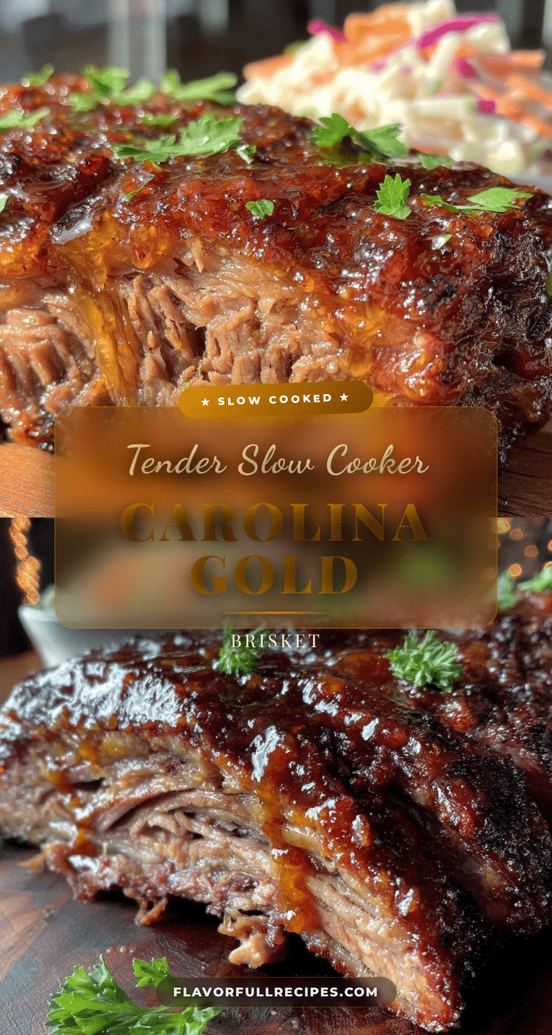 Tender Slow Cooker Carolina Gold BBQ Beef Brisket Recipe Easy and ...