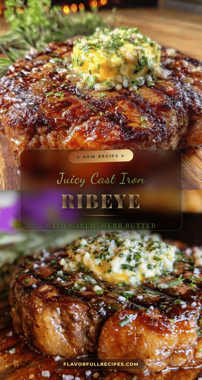 Pinterest Rib Eye:images Perfect Cast Iron Reverse-Sear Ribeye Recipe with Garlic Herb Butter ...
