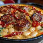 creamy one-pot tuscan white bean and sausage skillet - featured image