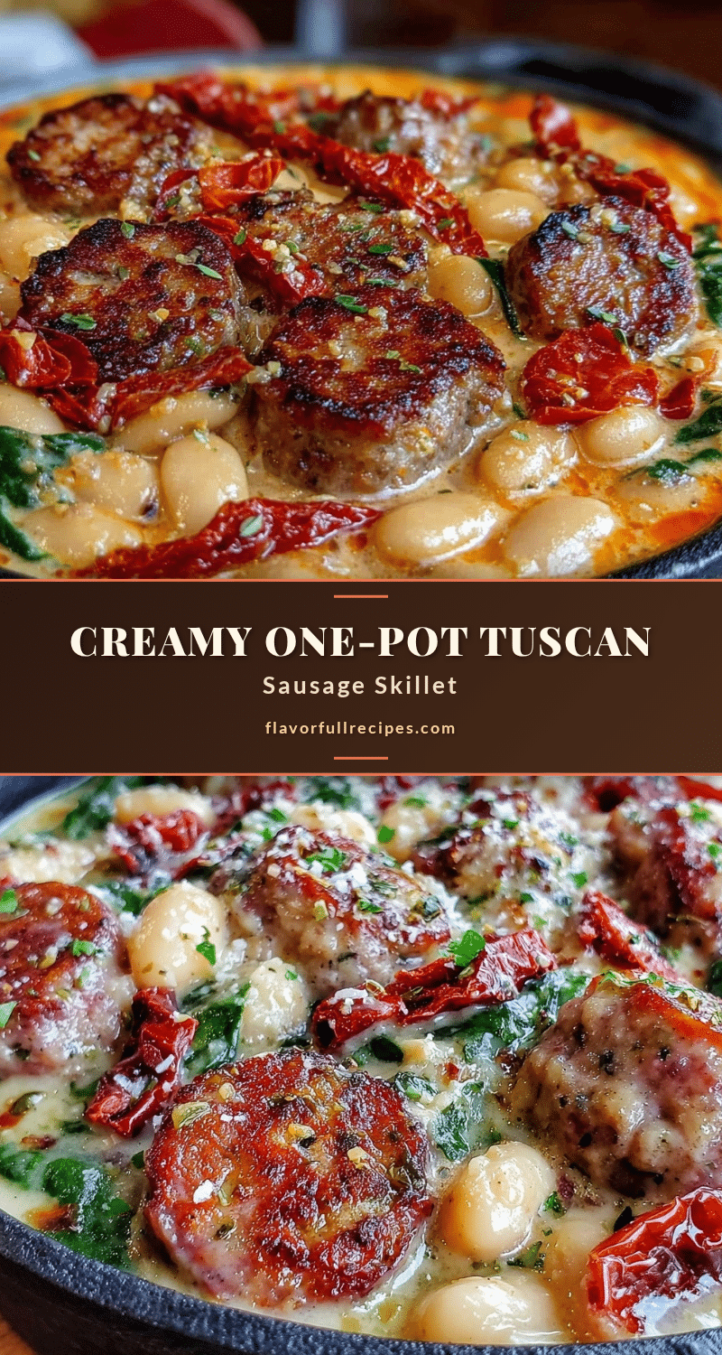 creamy one-pot tuscan white bean and sausage skillet recipe