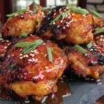 crispy air fryer honey sriracha chicken thighs - featured image