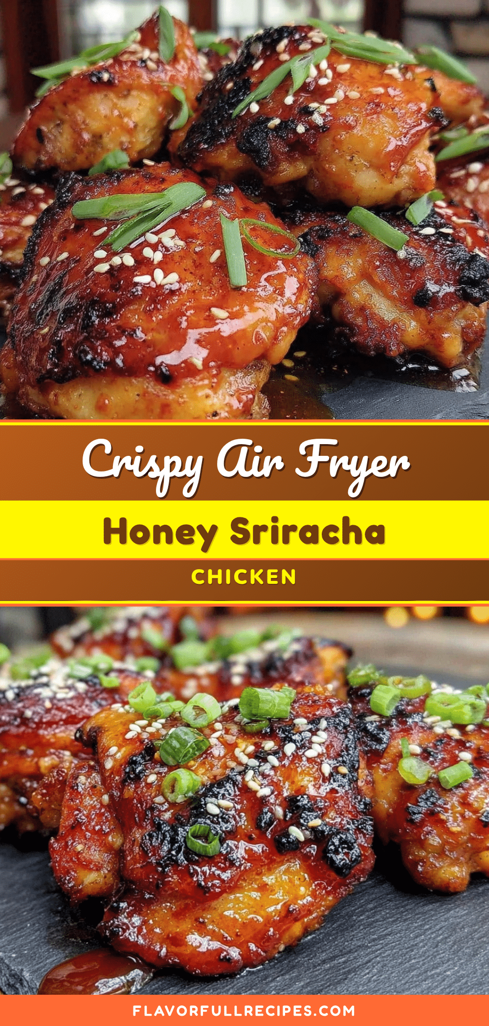 crispy air fryer honey sriracha chicken thighs recipe