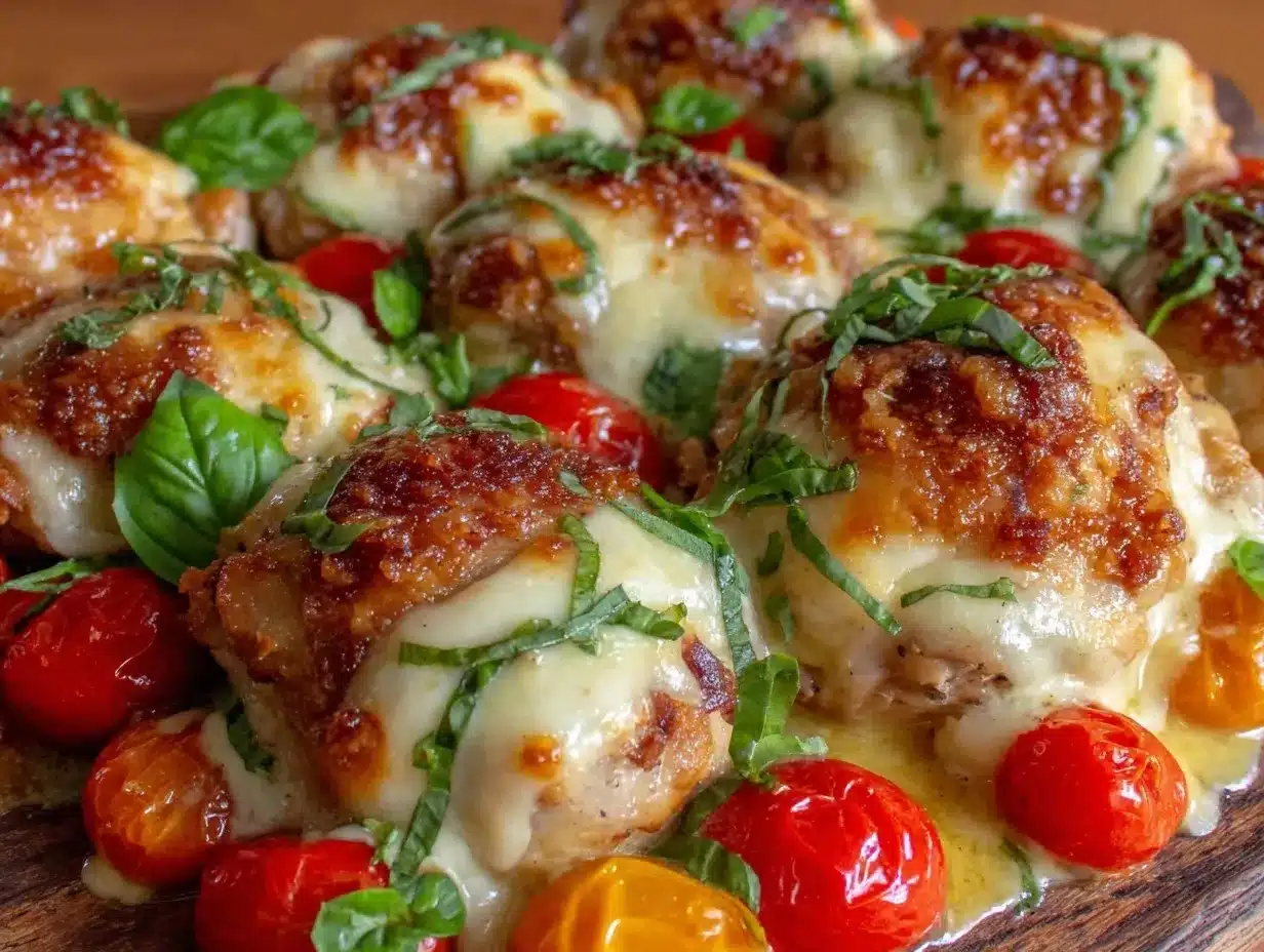 sheet pan caprese chicken thighs preparation steps