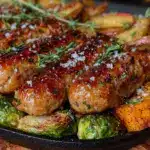 sheet pan sausage and apple dinner - featured image