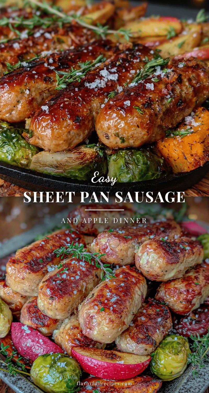 sheet pan sausage and apple dinner recipe