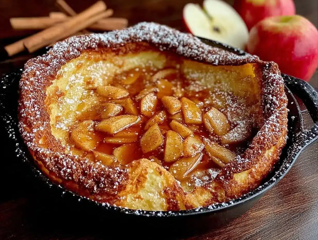 apple cinnamon Dutch baby pancake preparation steps