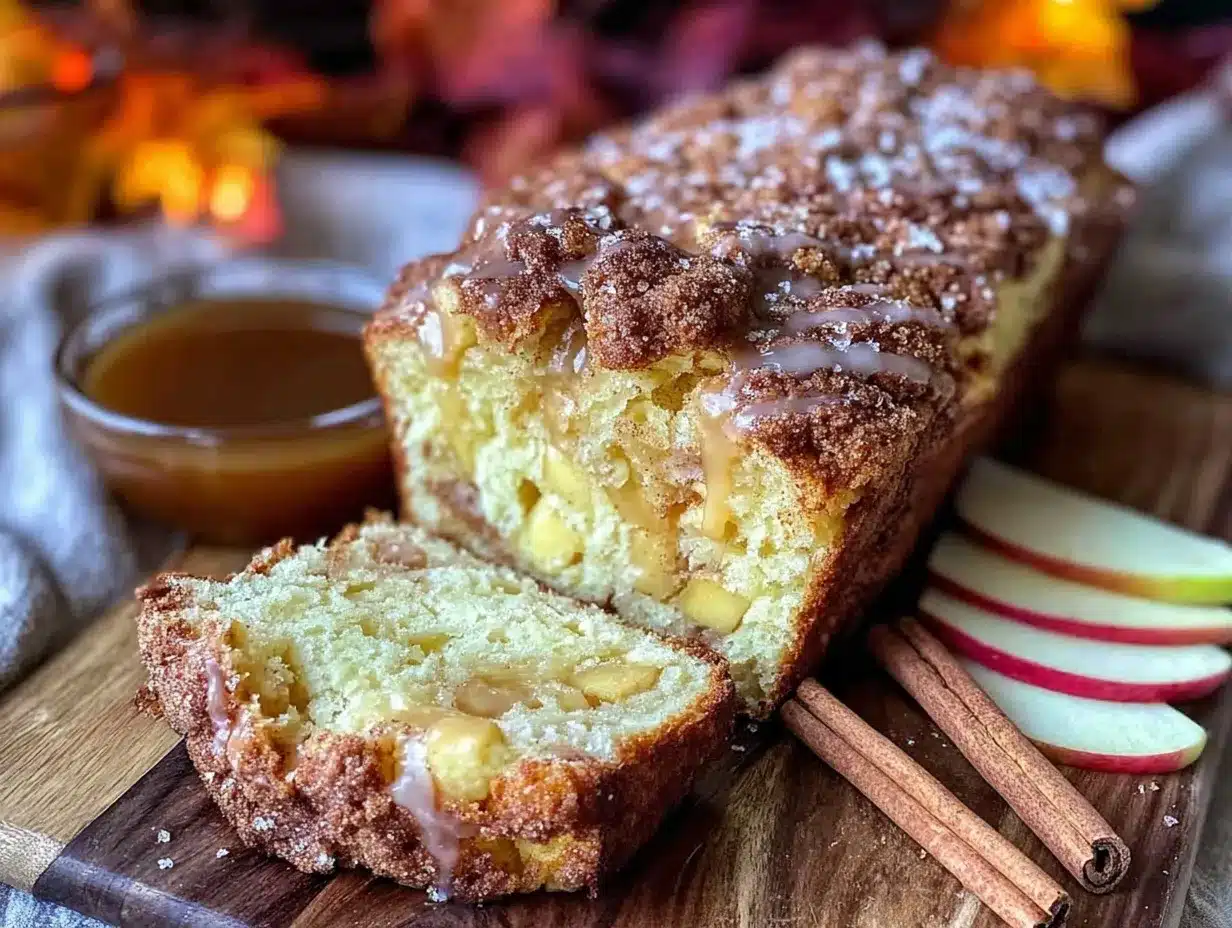 cinnamon apple cider donut bread loaf preparation steps
