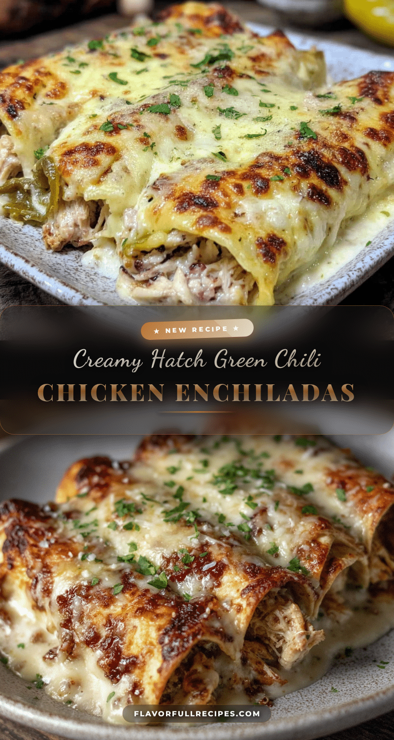 Creamy Hatch Green Chili Chicken Enchiladas recipe
