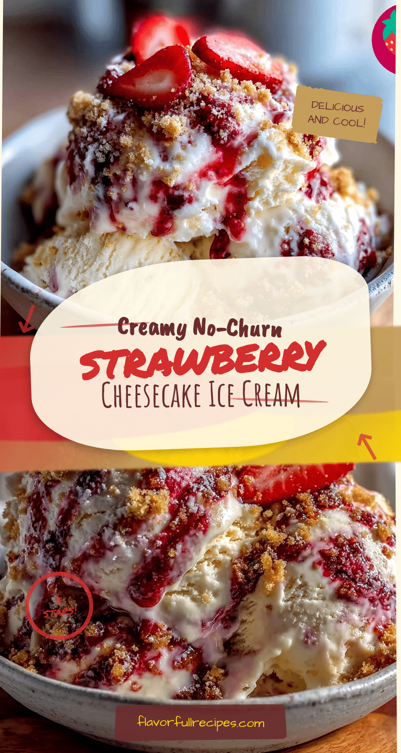 creamy no-churn strawberry cheesecake ice cream recipe