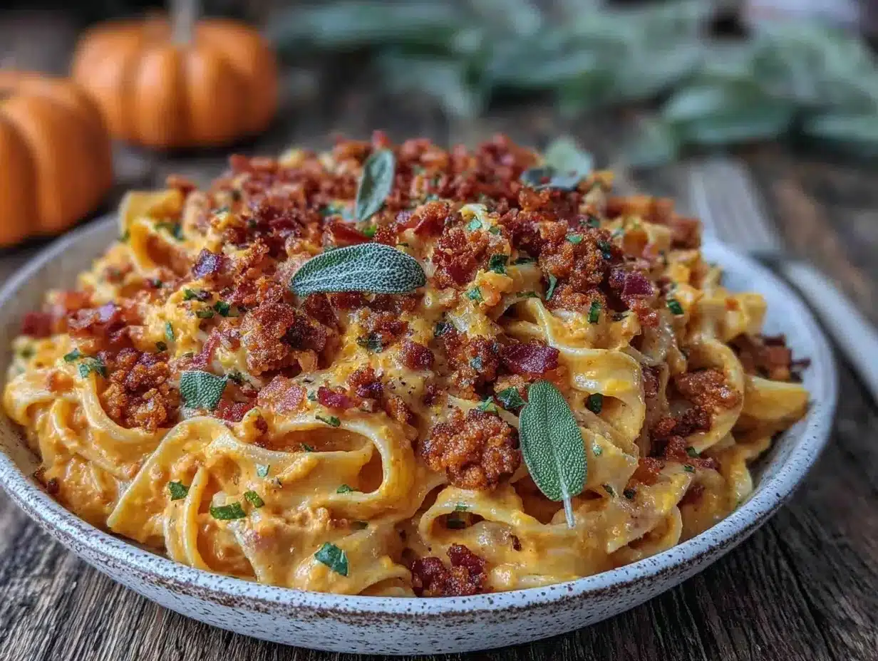 creamy one-pot pumpkin pasta preparation steps