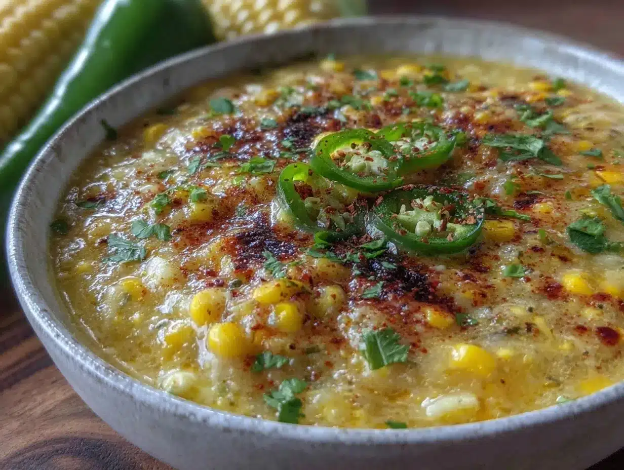 creamy roasted hatch chili and corn chowder preparation steps