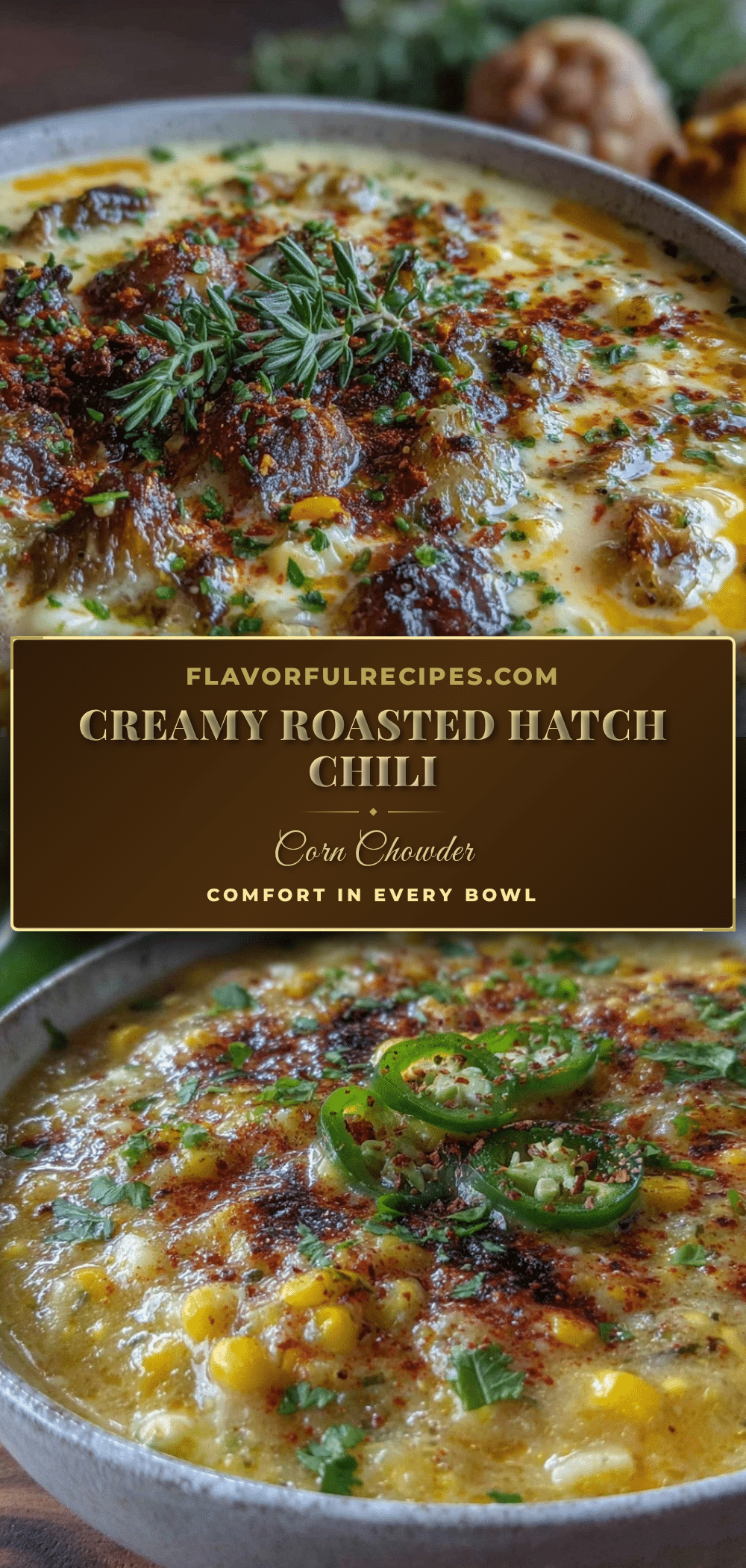 creamy roasted hatch chili and corn chowder recipe