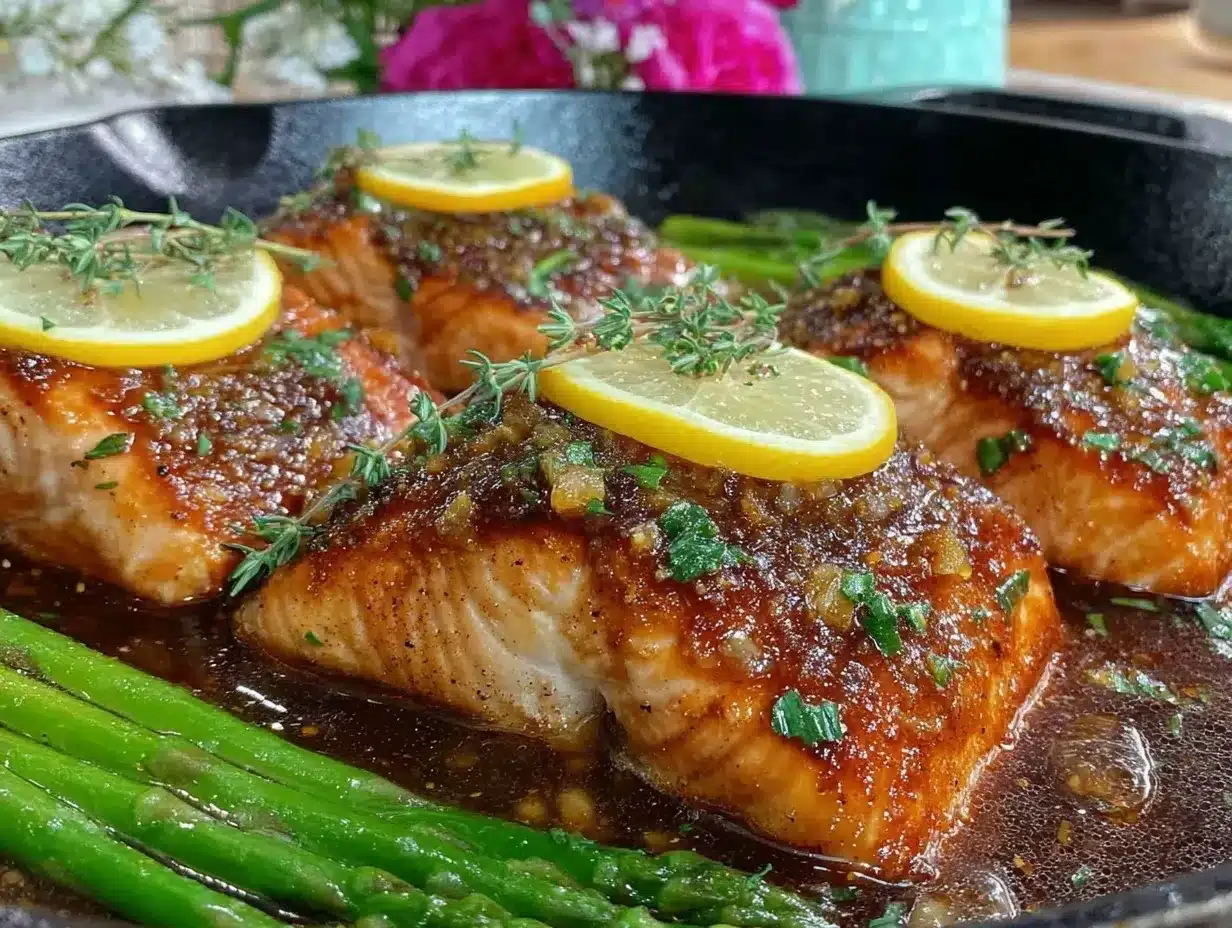 crispy brown butter lemon herb salmon skillet preparation steps