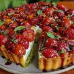 crispy burst cherry tomato tart - featured image