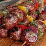 Crispy Smoked Sausage Tailgate Skewers - featured image