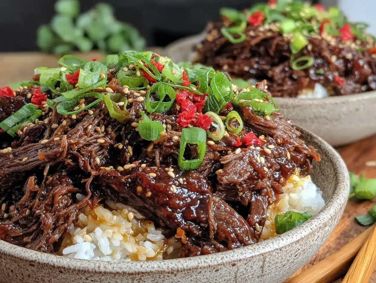 crockpot korean beef bowls preparation steps