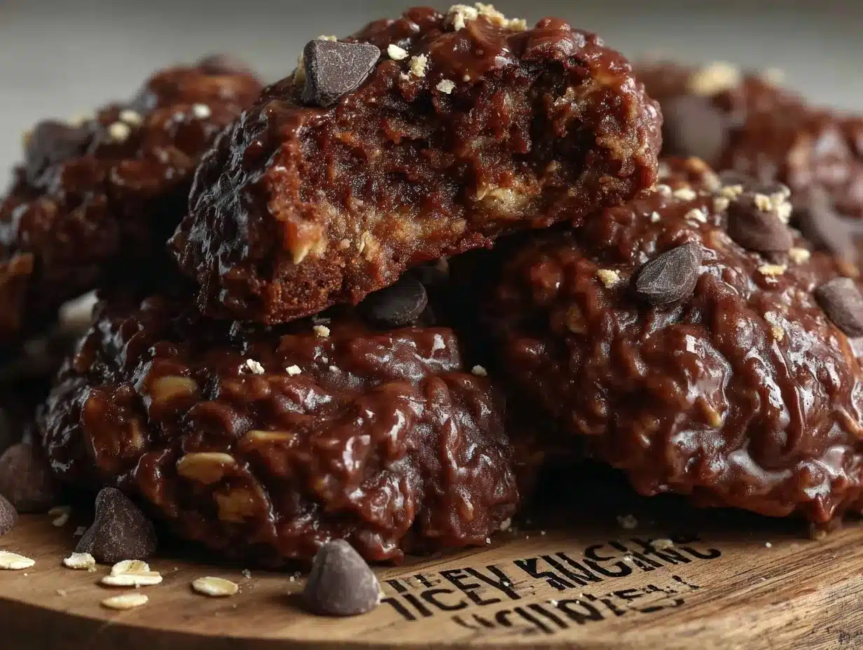 easy no-bake chocolate oat school lunch cookies preparation steps