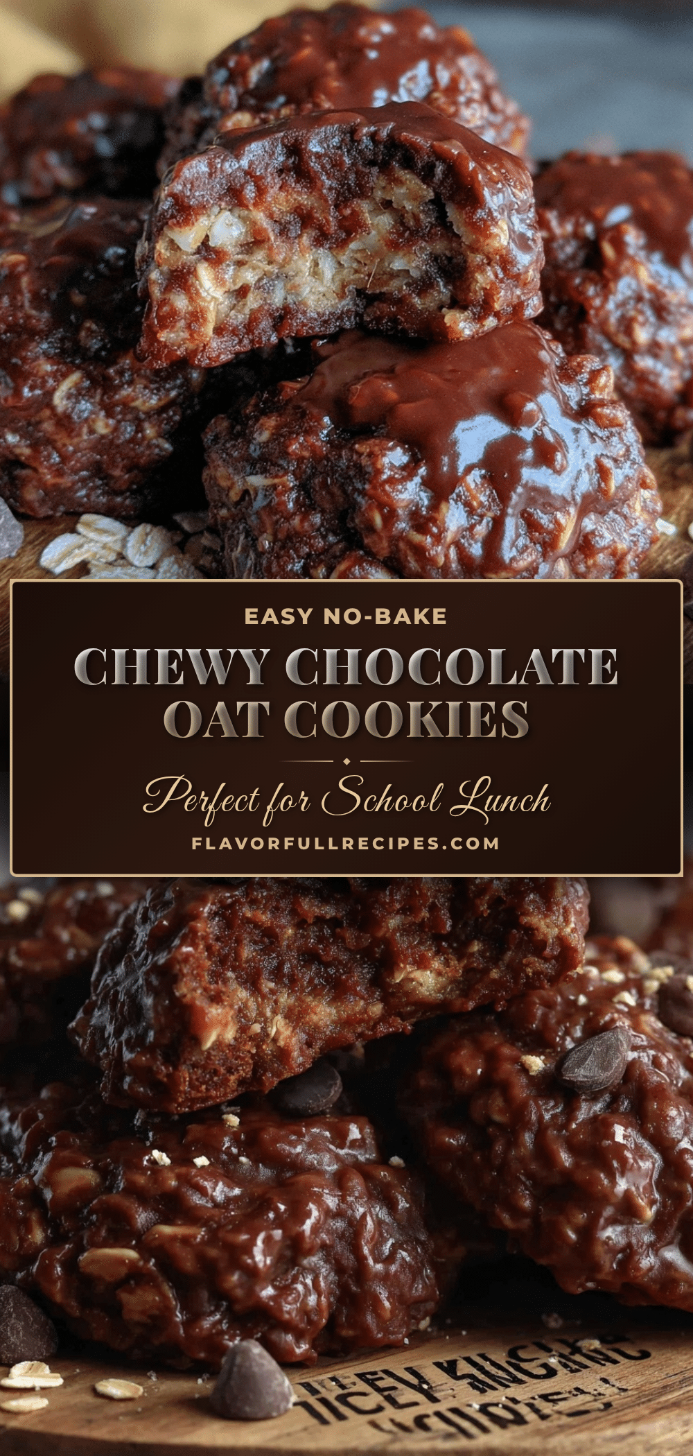 easy no-bake chocolate oat school lunch cookies recipe