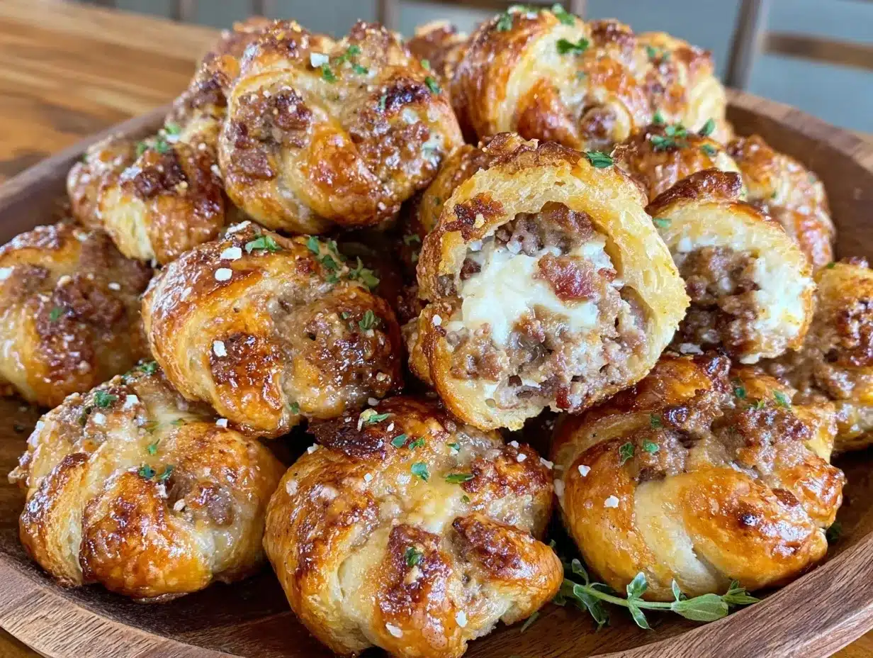 football party sausage crescent bites preparation steps
