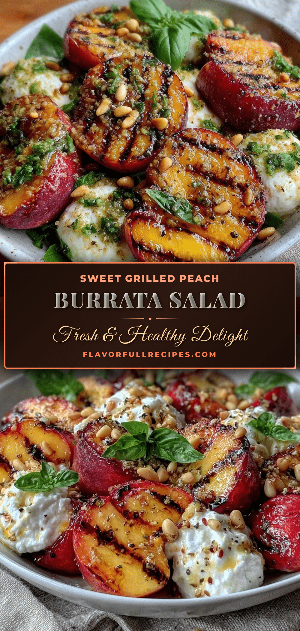 fresh grilled peach and burrata salad recipe