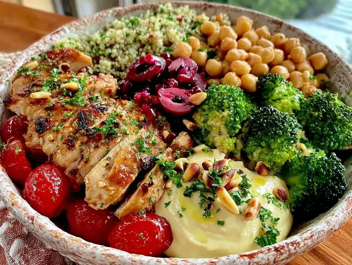 high protein high fiber mediterranean bowl preparation steps