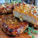 honey garlic baked pork chops - featured image