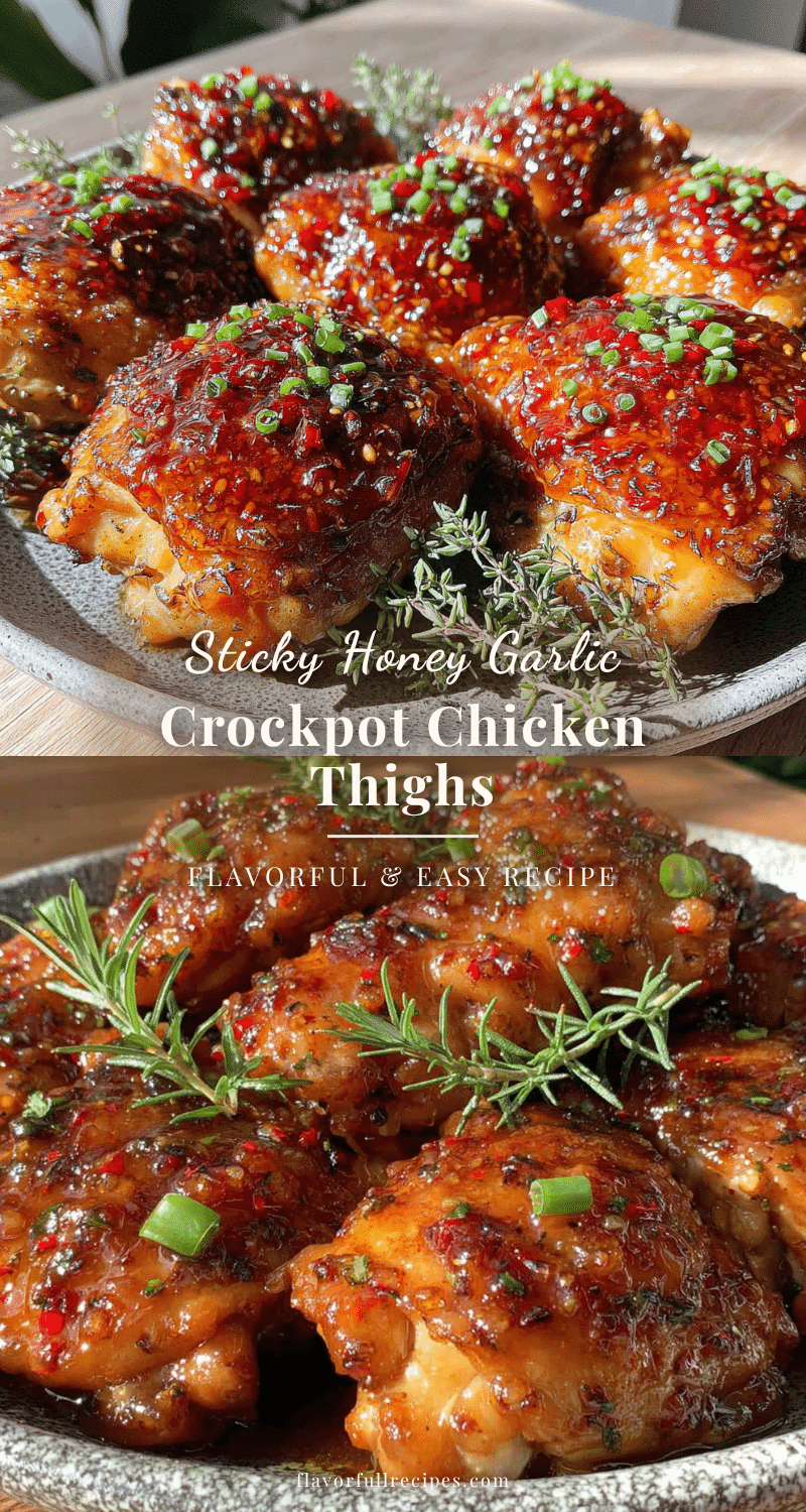 no-heat crockpot honey garlic chicken thighs recipe