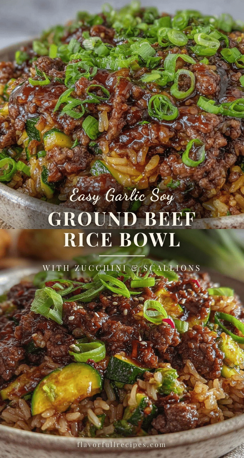 one-pan ground beef and zucchini rice bowl recipe