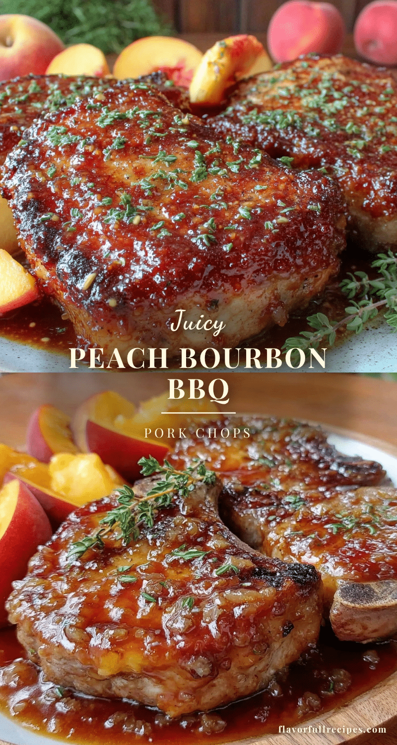 peach bourbon bbq glazed pork chops recipe