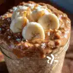 peanut butter banana overnight oats - featured image