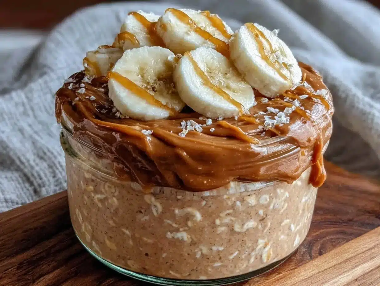 peanut butter banana overnight oats preparation steps