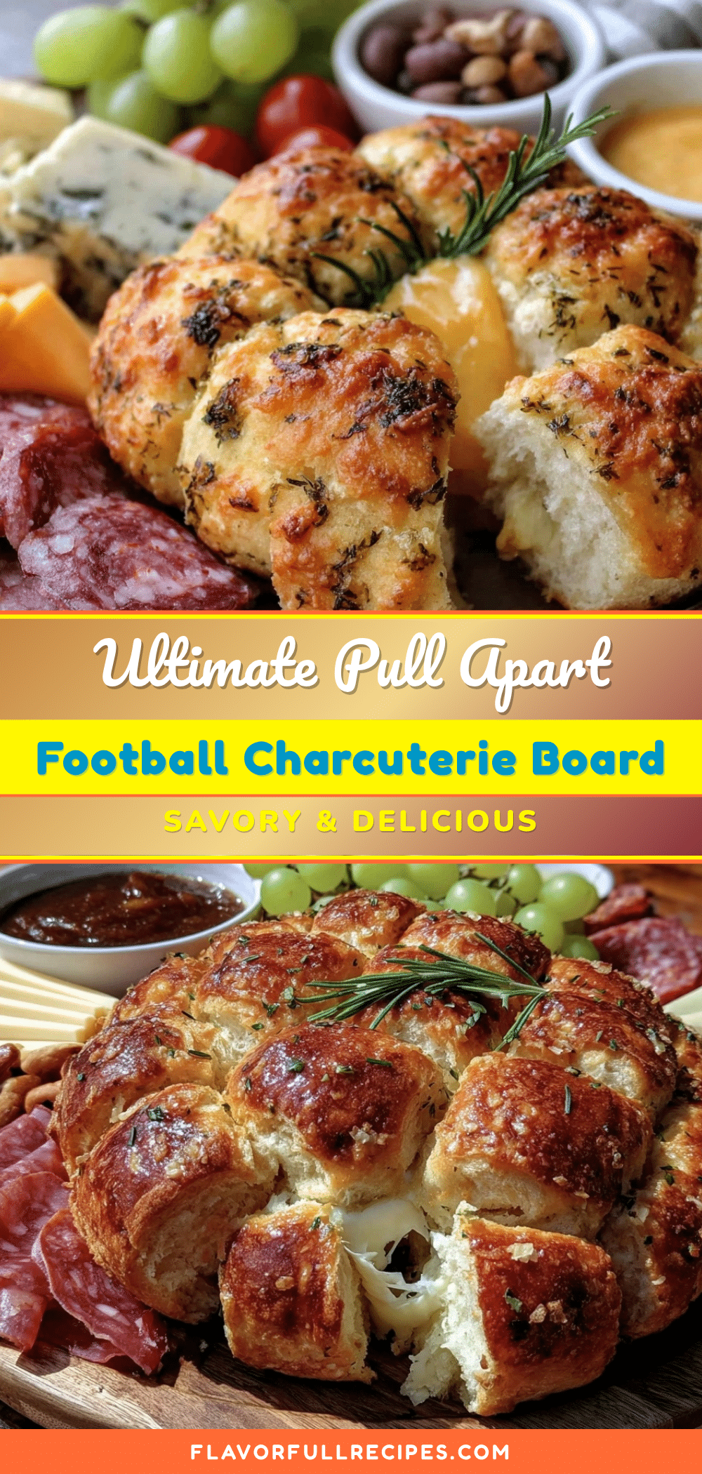 pull-apart football charcuterie board recipe