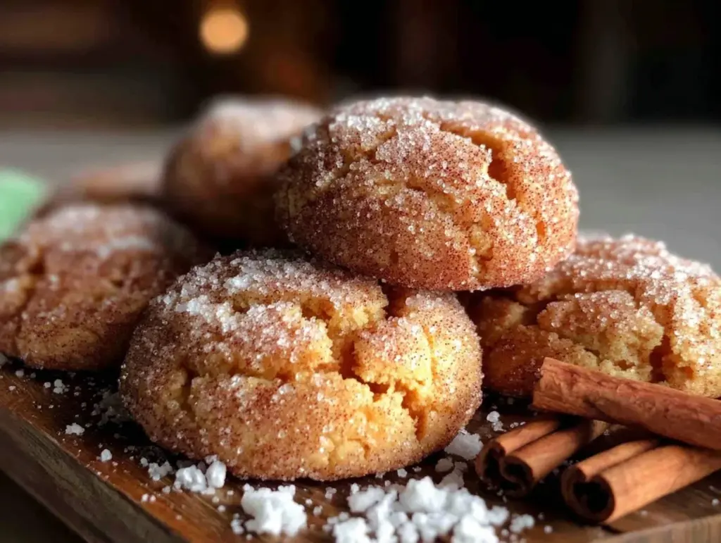 pumpkin snickerdoodle cookies - featured image