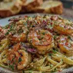 quick creamy garlic butter shrimp pasta - featured image